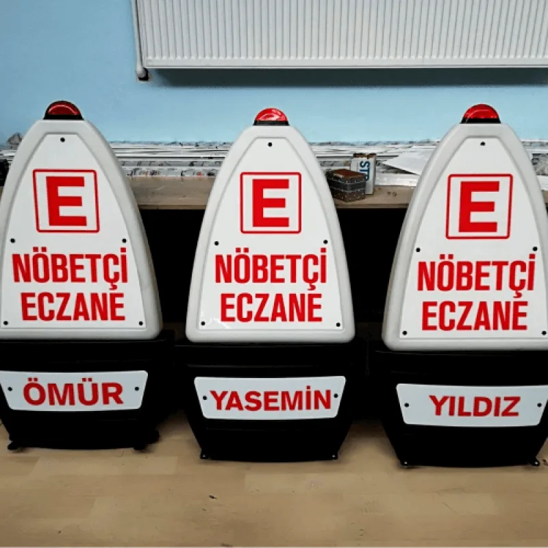 Nöbetçi Eczane Tabelası Akülü Portatif Duba — referans görsel — değiştirilecek